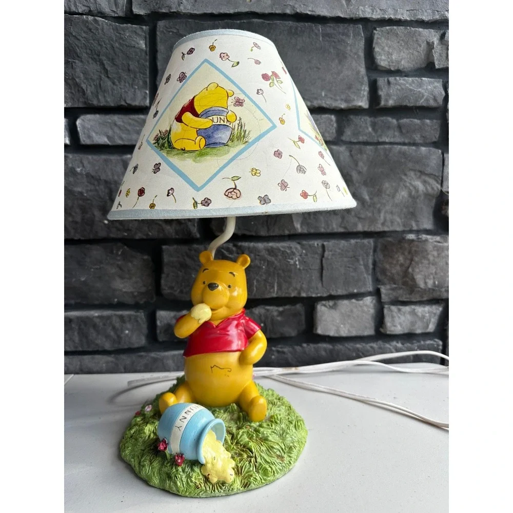 Vintage Disney Winnie the Pooh Table Lamp Light with Shade Hunny Baby Nursery